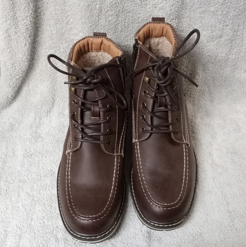 Bruno Marc Apache Size 8.5 Lace Up Zippered Comba… - image 1